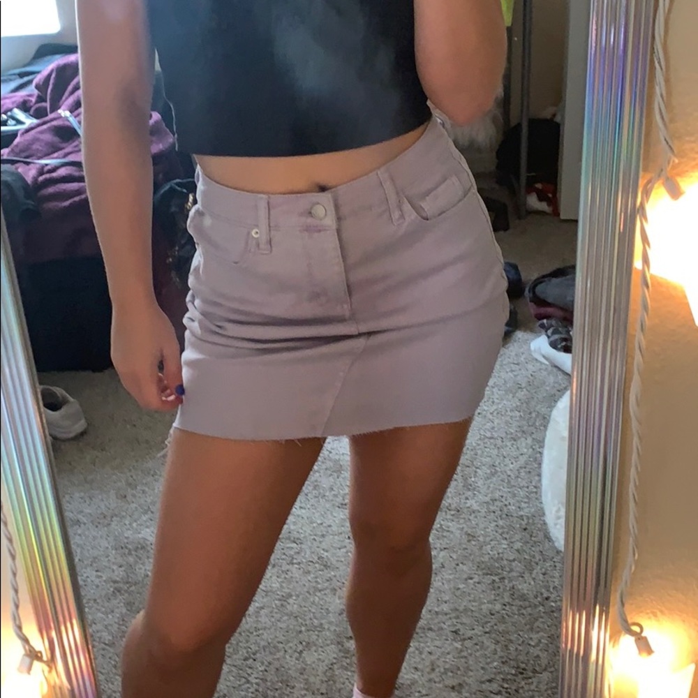 lavender denim skirt